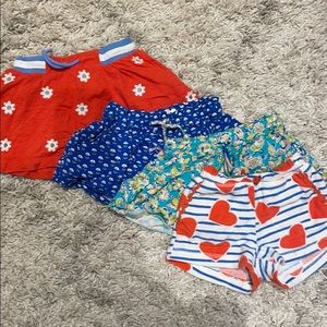 (4) 3-4Y Mini Boden Shorts and Skort